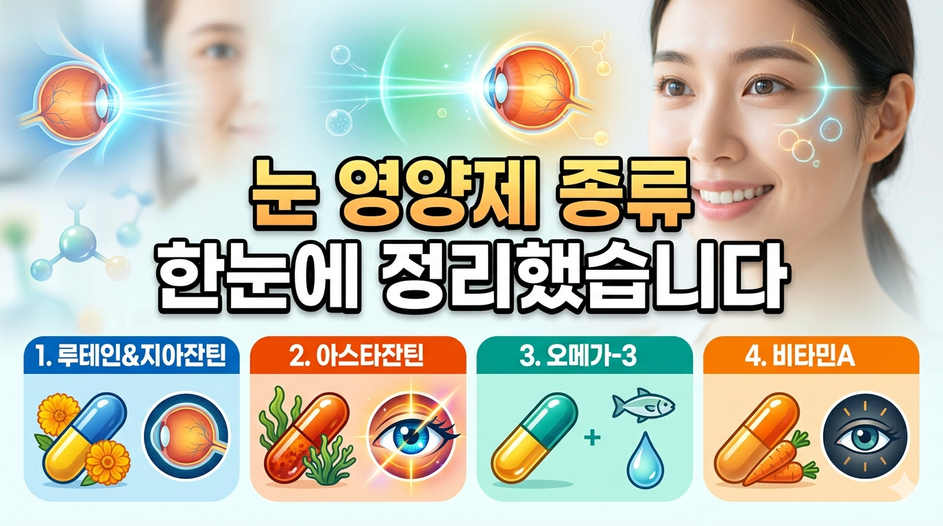 눈 영양제 종류 루테인 아스타잔틴 오메가3 정리