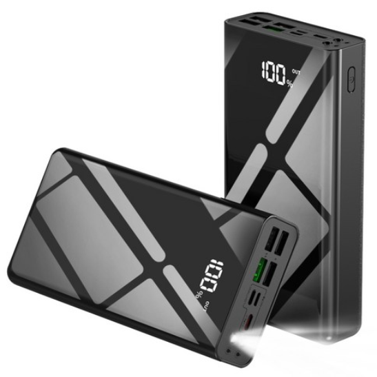 THOUSTA 대용량 보조배터리 고속충전 30000mAh LED 멀티단자 블랙 제품 이미지